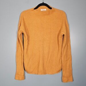 BABATON Mustard Yellow Ribbed Knit Sweater Long Sleeve Size M